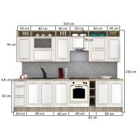 Bucatarie LEEA ART FRONT MDF OLDER 320A K002 / decor 191